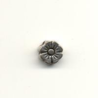 11mm silver plated metal flower bead