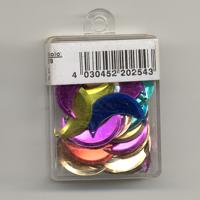 Sequins, Moons, mixed colours - 20mm
