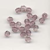 Faceted glass beads - 4mm - Light Amethyst