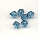 Turquoise Blue 6mm faceted plastic bead