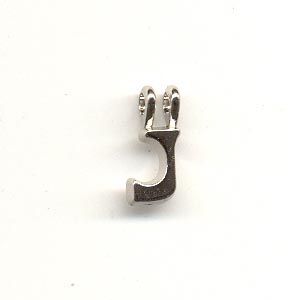Carved Metal Alphabet Beads - J