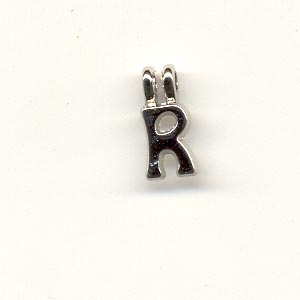 Carved Metal Alphabet Beads - R