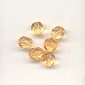 Faceted glass beads - 6mm - Apricot