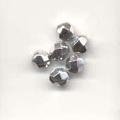 Faceted glass beads - 6mm - Silver