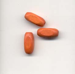 6x12mm Oval Cut Wooden bead - Orange