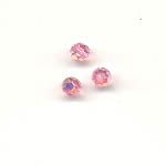 Cut Glass Beads, Round, 4mm - AB Light Rose
