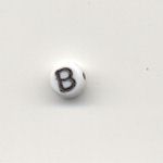 Oval glass alphabet bead - Letter B