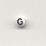 Oval glass alphabet bead - Letter G