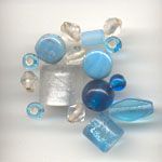 Color coordinated glass beads - Ice Blue