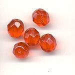 Faceted glass beads - 8mm - Tangerine