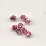 4mm Half-coated faceted glass beads - Rose