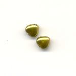 Glass pearls - 6mm heart - Olive
