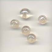 7mm round Indian glass lustre lamp beads - Clear