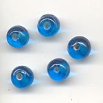 7mm round transparent  glass lamp beads - Turquois
