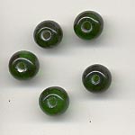 7mm round transparent  glass lamp beads - Emerald