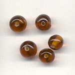 7mm round transparent  glass lamp beads - Amber
