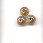 10mm decorated glass lamp beads - Ochre