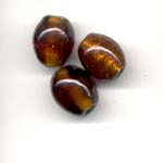 11X9mm oval glitter lamp beads - amber