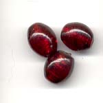 11X9mm oval glitter lamp beads - ruby