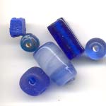 Assorted Glass Beads - Cobalt blue