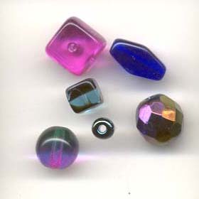Color coordinated glass beads - Purple passion