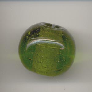 Large spherical glass bead - Olive