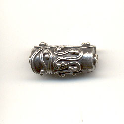 Bali silver bead - Large tube