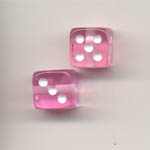 9mm coloured dice - pink