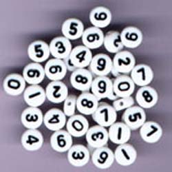 Number beads - black on white