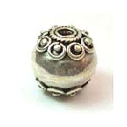 Bali silver bead - Sphere - 10x11mm