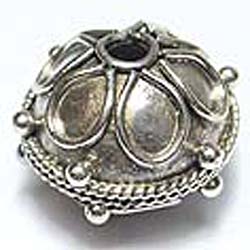 Bali silver bead - Sphere - 10x12mm