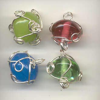 Indian wire wrapped round beads