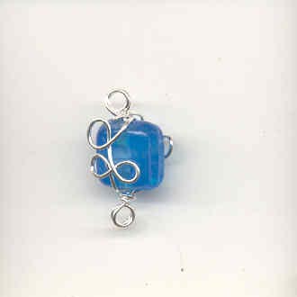 Indian wire wrapped beads - square - turquoise