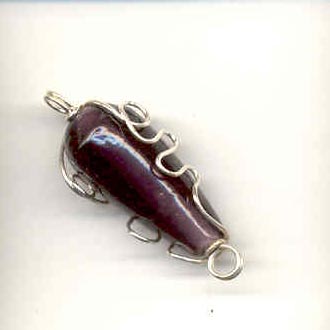 Indian wire wrapped beads - drops - amethyst