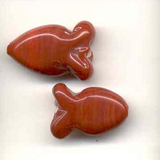 Indian glass opaque fish - Red