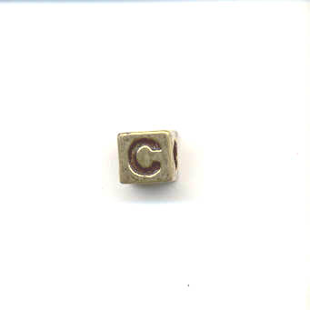 Gold alphabet beads - Letter C