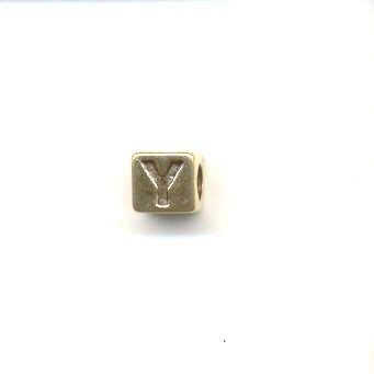 Gold alphabet beads - Letter Y
