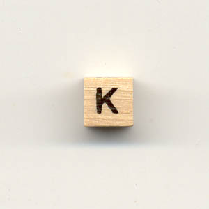 Wooden alphabet beads - Letter K