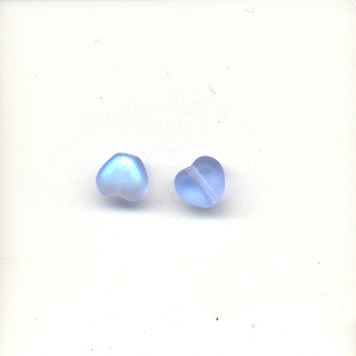 6mm glass hearts - AB Light Blue