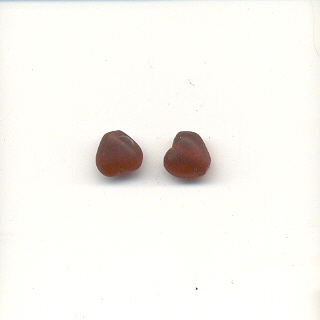 6mm glass hearts - AB Ruby