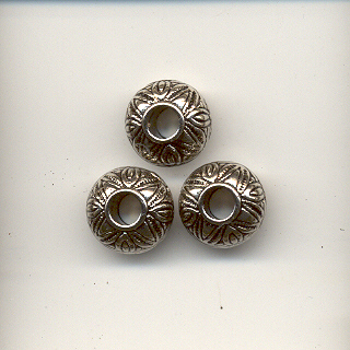 Antique Silver 10mm X 8mm  Bead