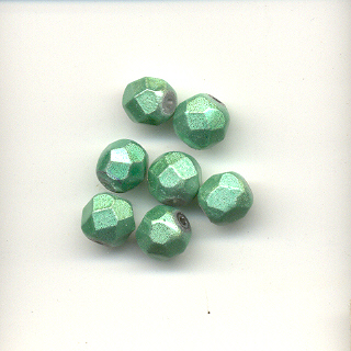Faceted glass beads - 6mm - Frosted turquoise