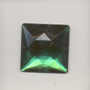 Sew-on acrylic stones - square, emerald