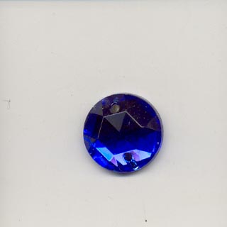 Round glass embroidery stone-13mm, Sapphire