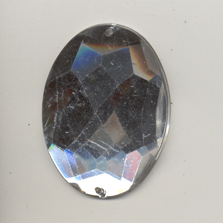 Sew-on acrylic stones - 31x42mm - Oval - Crystal