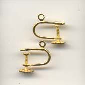Screw earclip gold plated