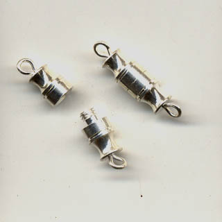 Screw clasp, large - silver coloured