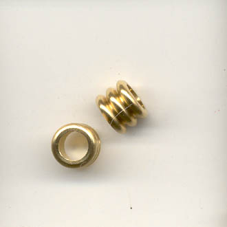 Three part brass spacer bead, silver coloured