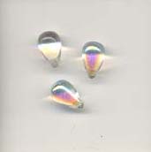 Glass pendant - 10mm x 6mm tear - AB Crystal