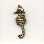 Seahorse charms - Antique Gold